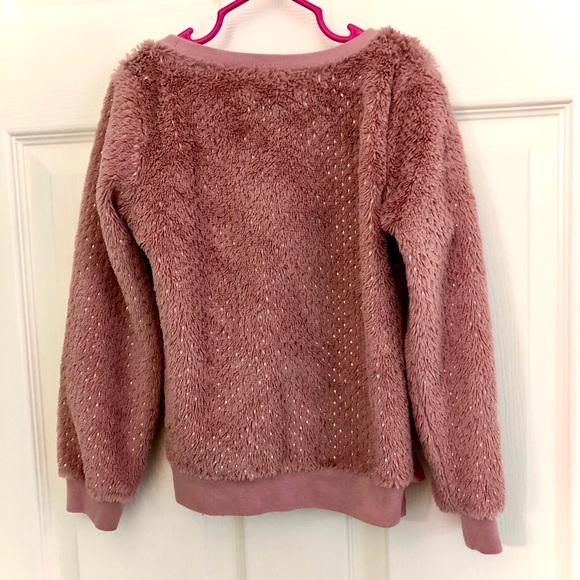 TAHARI GIRL Mauve Fluffy Shirt with Bows - Picture 2 of 9